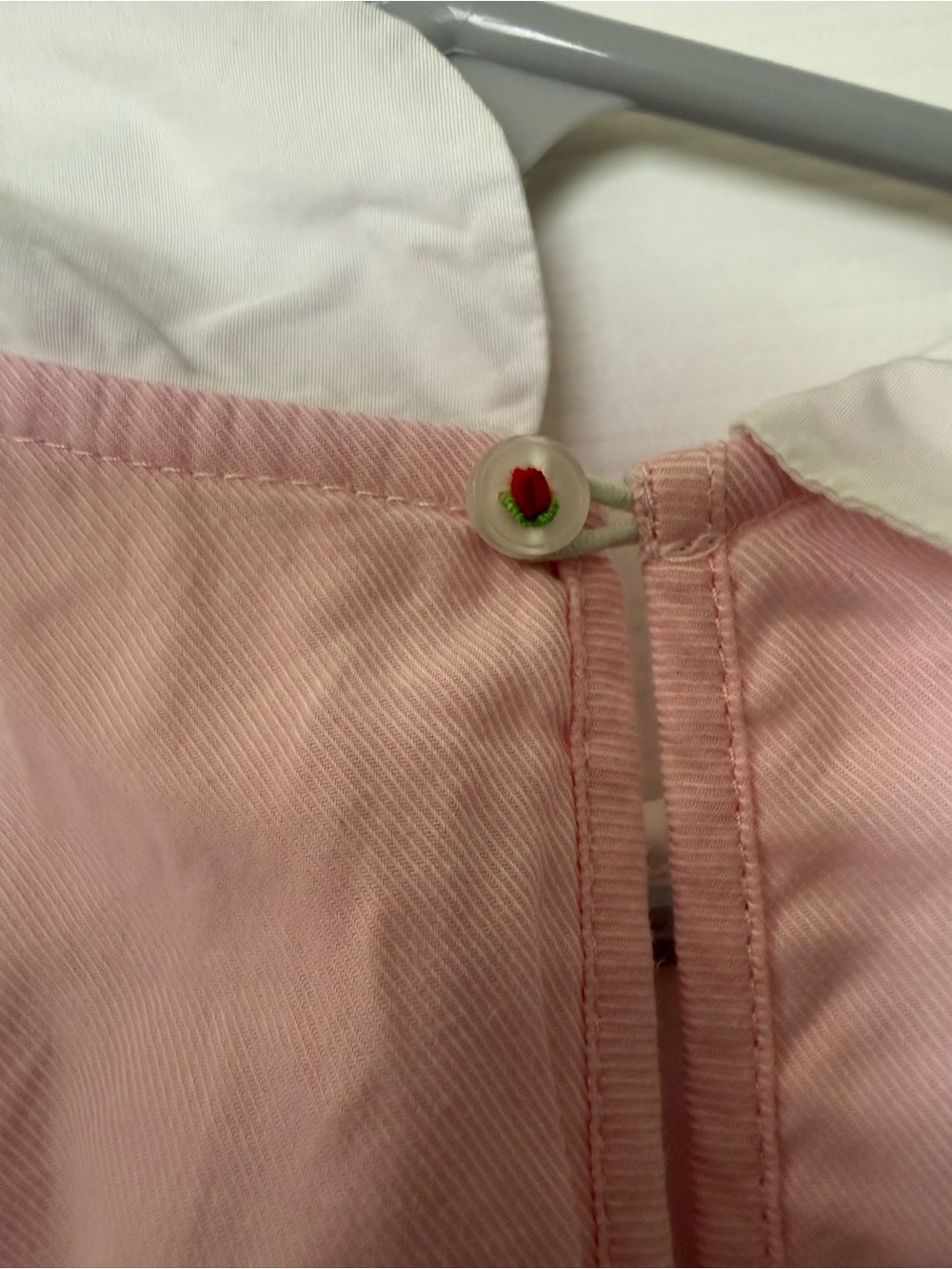 Girls' Pink & White Cherry-Embroidered Dress - Picture 5 of 5